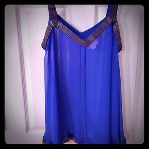Sheer cobalt blue top